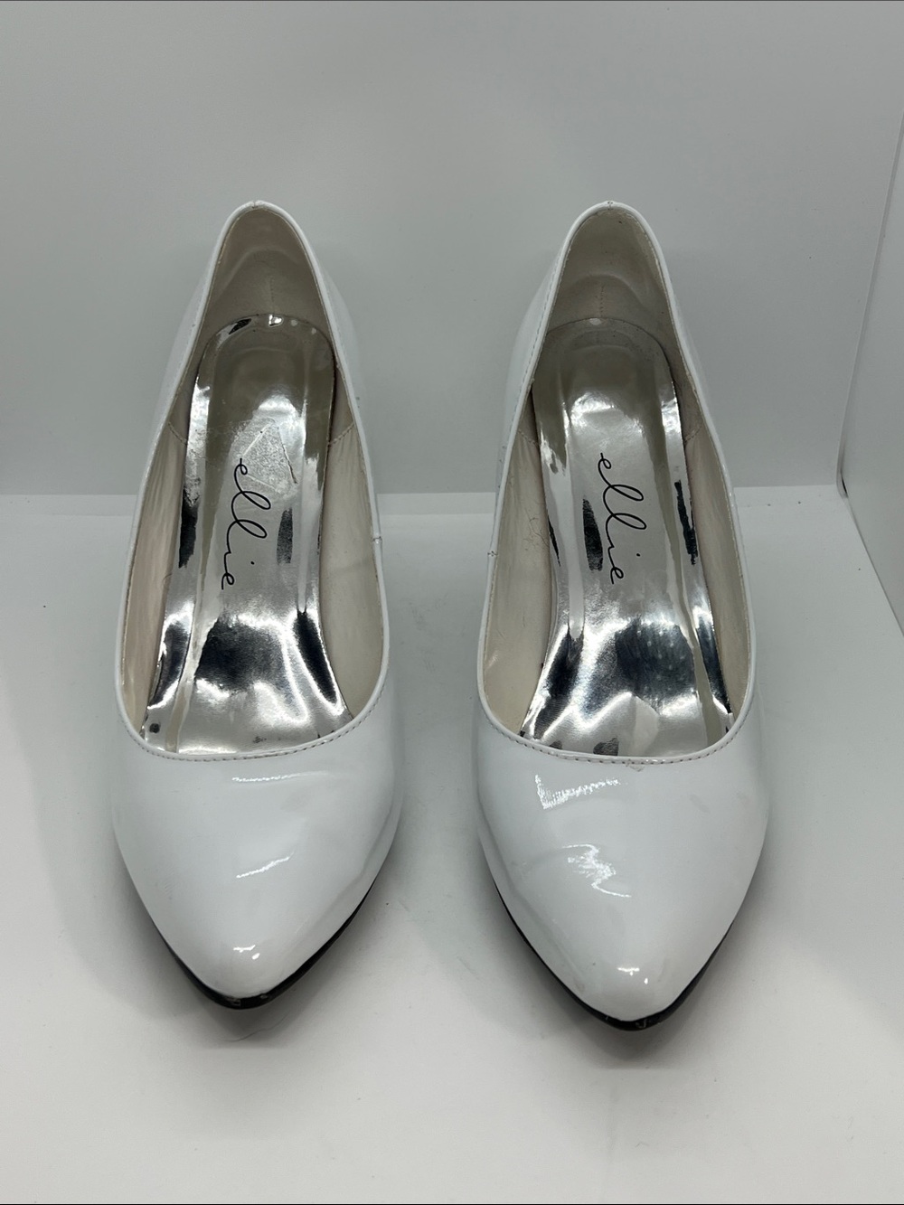 Sexy White High Heeled Pumps By Ellie. Size 13 With A 4” Heel. - Picture 8 of 9